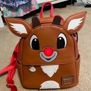 Loungefly exclusive Rudolph the Red-nosed reindeer light up backpack NWT